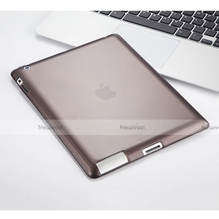 Ultra-thin Transparent Gel Soft Cover for Apple iPad 2 Gray