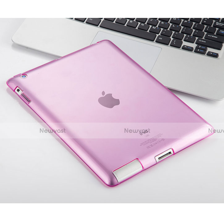 Ultra-thin Transparent Gel Soft Cover for Apple iPad 3 Pink