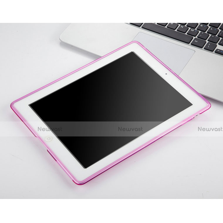 Ultra-thin Transparent Gel Soft Cover for Apple iPad 3 Pink