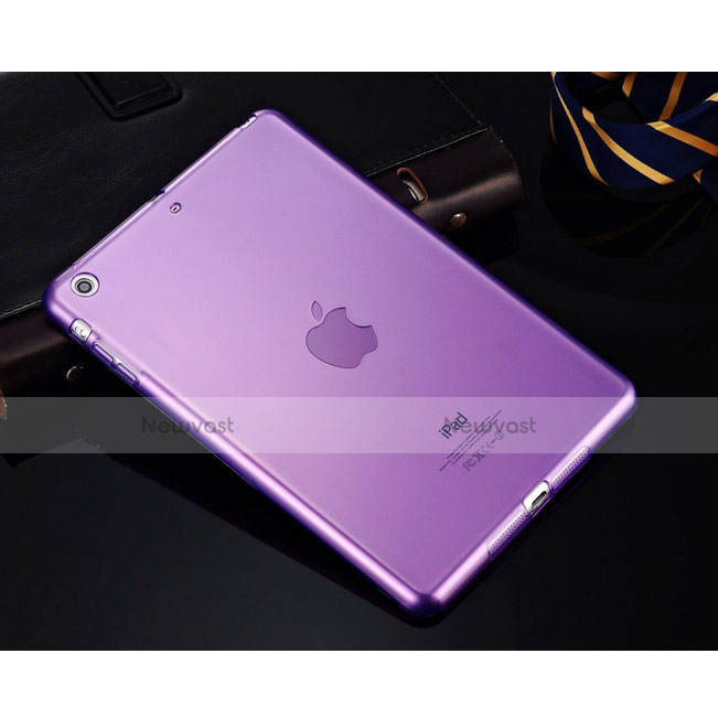 Ultra-thin Transparent Gel Soft Cover for Apple iPad Mini 2 Purple