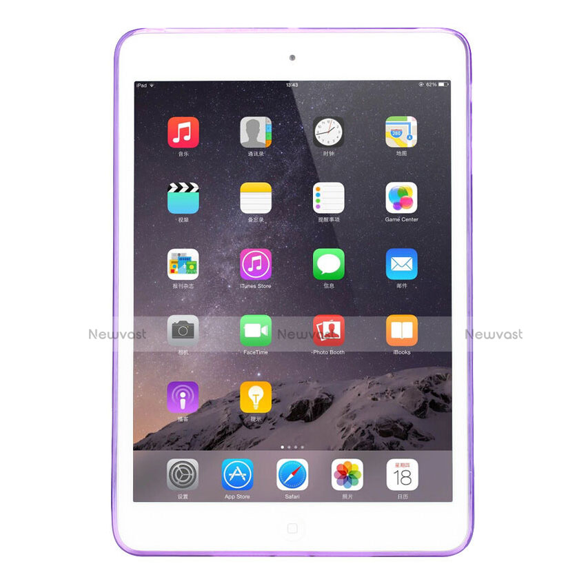 Ultra-thin Transparent Gel Soft Cover for Apple iPad Mini 3 Purple