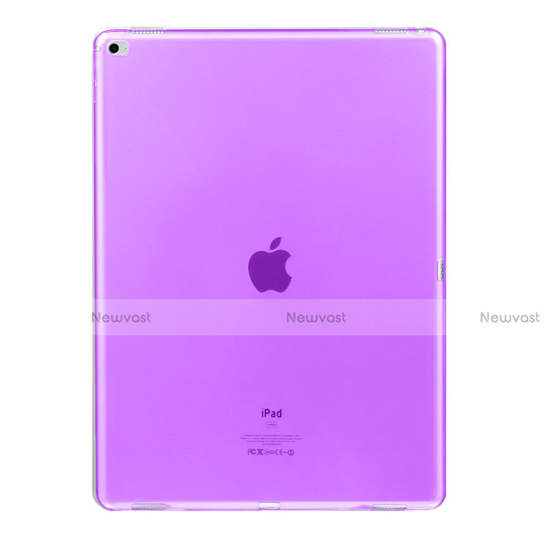 Ultra-thin Transparent Gel Soft Cover for Apple iPad Pro 12.9 Purple