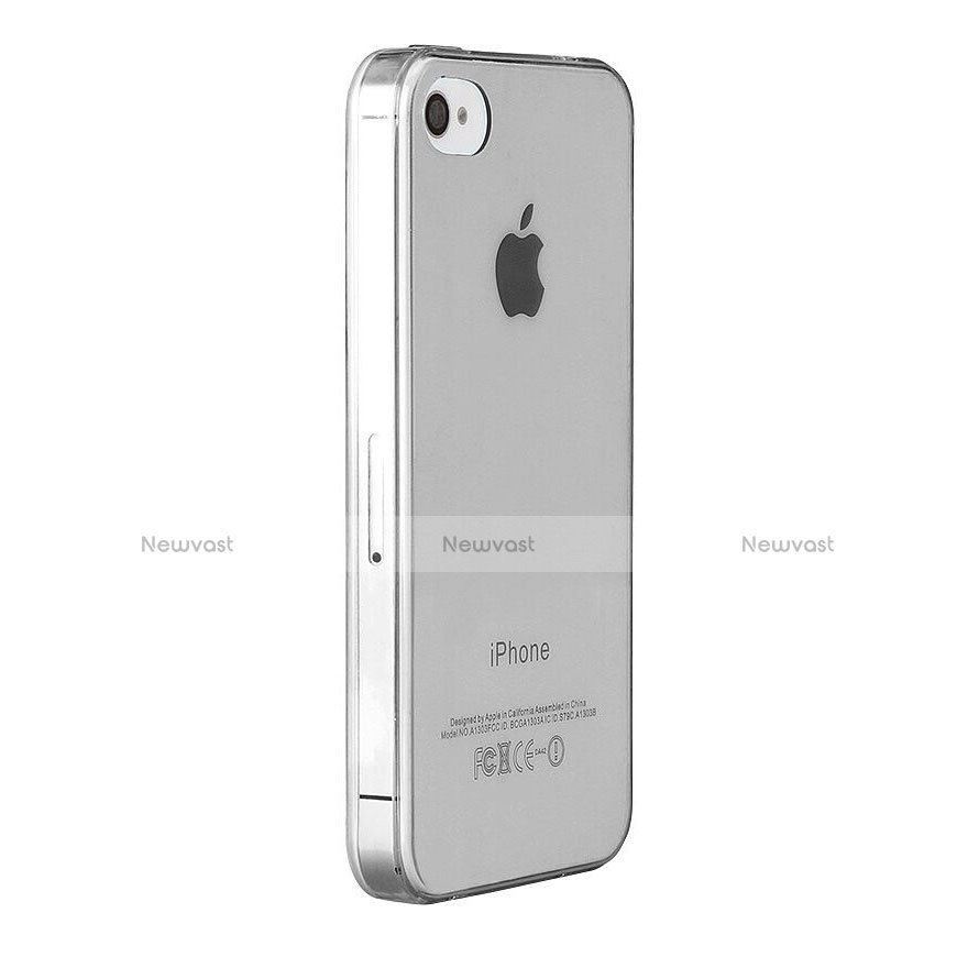 Ultra-thin Transparent Gel Soft Cover for Apple iPhone 4S Gray