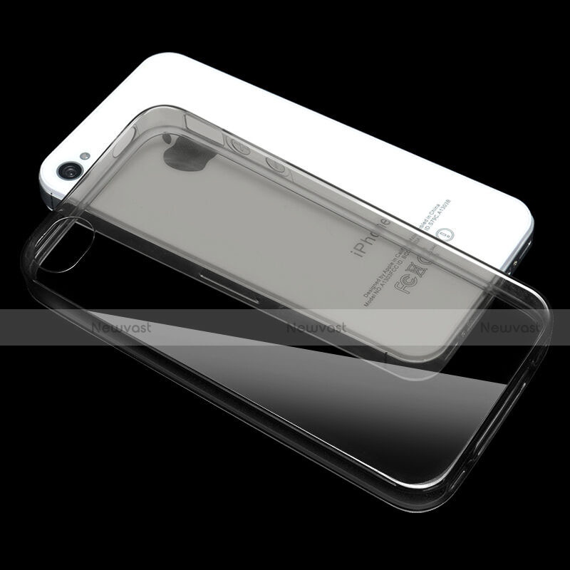 Ultra-thin Transparent Gel Soft Cover for Apple iPhone 4S Gray