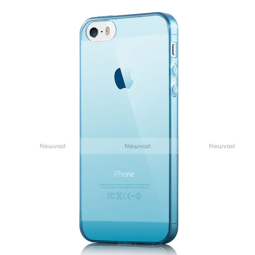 Ultra-thin Transparent Gel Soft Cover for Apple iPhone 5 Blue