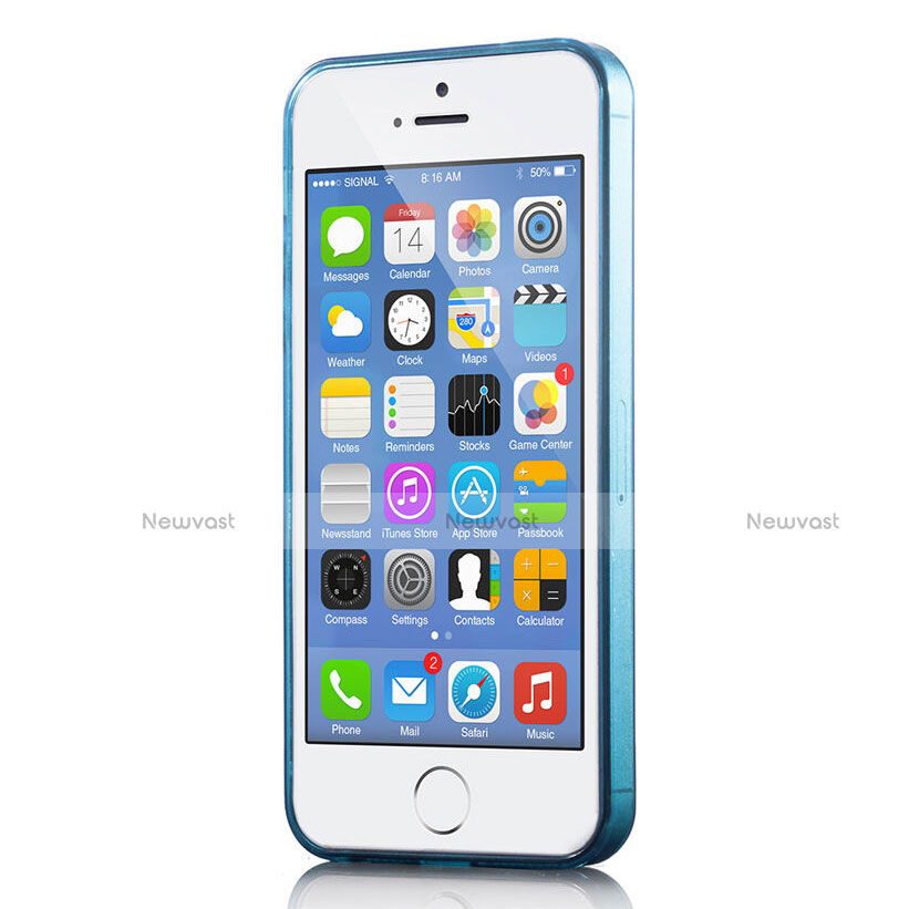 Ultra-thin Transparent Gel Soft Cover for Apple iPhone 5 Blue