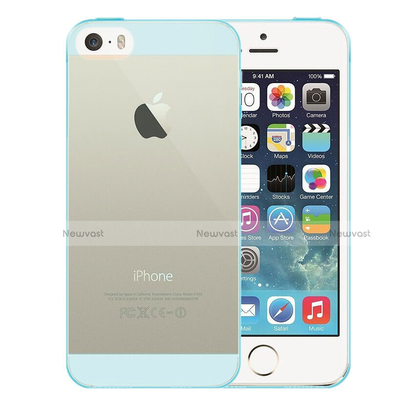 Ultra-thin Transparent Gel Soft Cover for Apple iPhone SE Blue