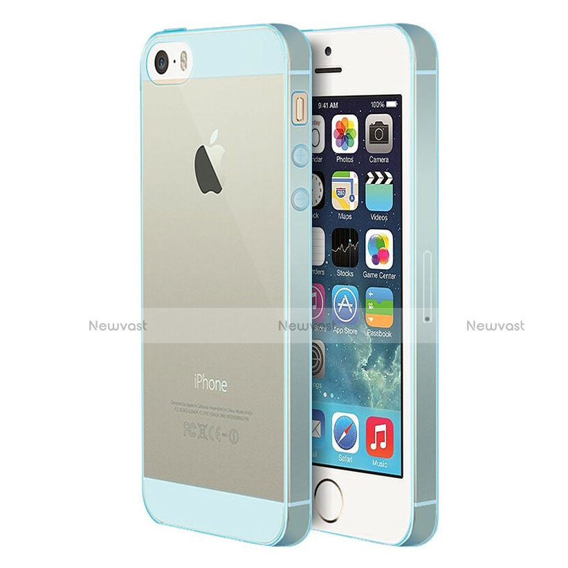 Ultra-thin Transparent Gel Soft Cover for Apple iPhone SE Blue