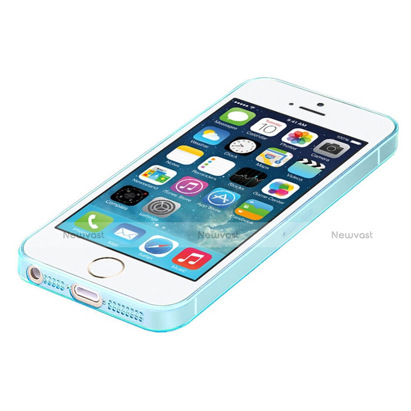 Ultra-thin Transparent Gel Soft Cover for Apple iPhone SE Blue