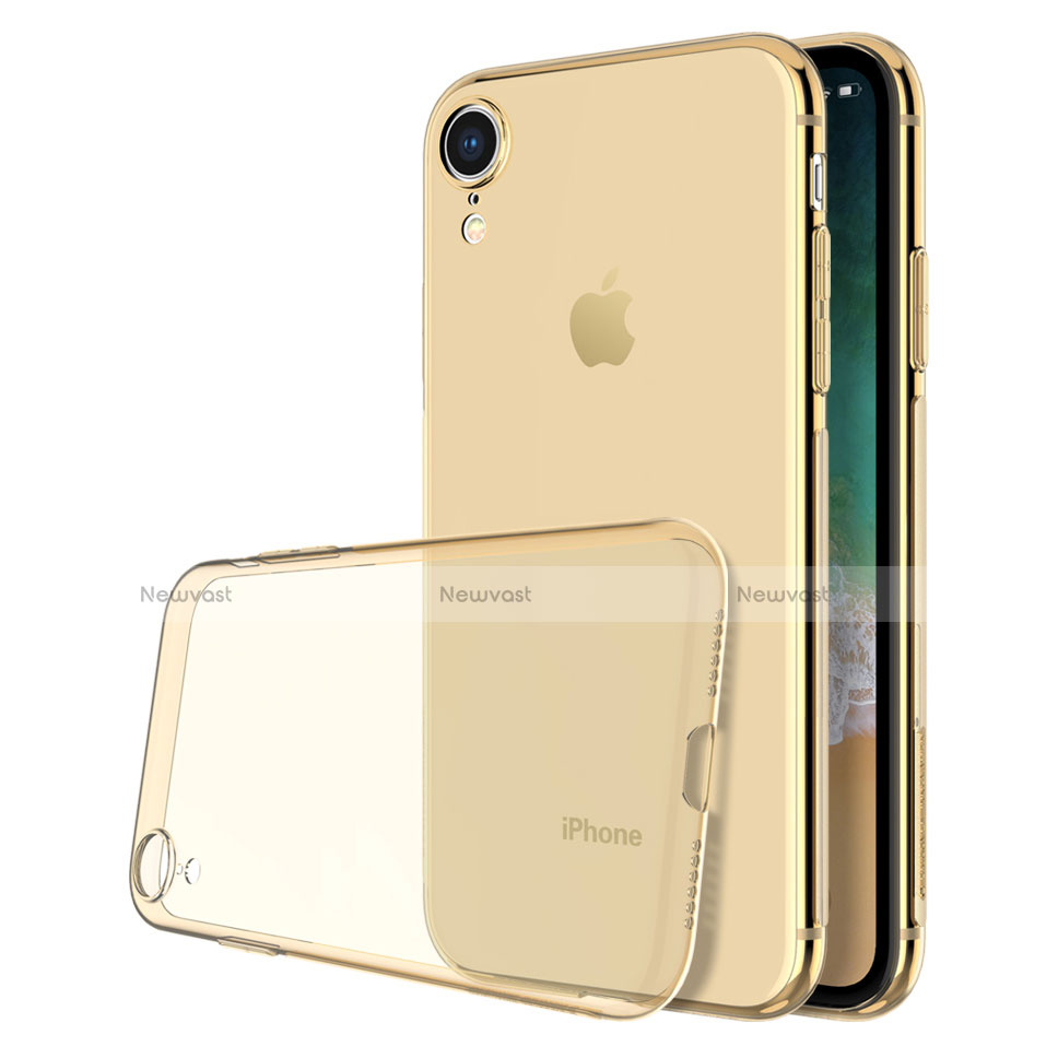 Ultra-thin Transparent Gel Soft Cover for Apple iPhone XR Gold