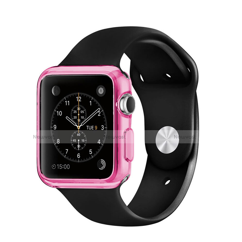 Ultra-thin Transparent Gel Soft Cover for Apple iWatch 2 42mm Pink