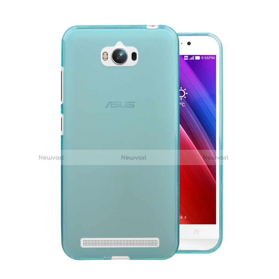 Ultra-thin Transparent Gel Soft Cover for Asus Zenfone Max ZC550KL Blue