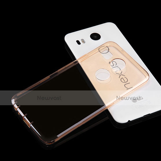 Ultra-thin Transparent Gel Soft Cover for Google Nexus 5X Gold