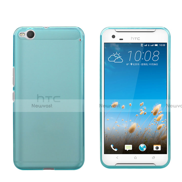 Ultra-thin Transparent Gel Soft Cover for HTC One X9 Blue