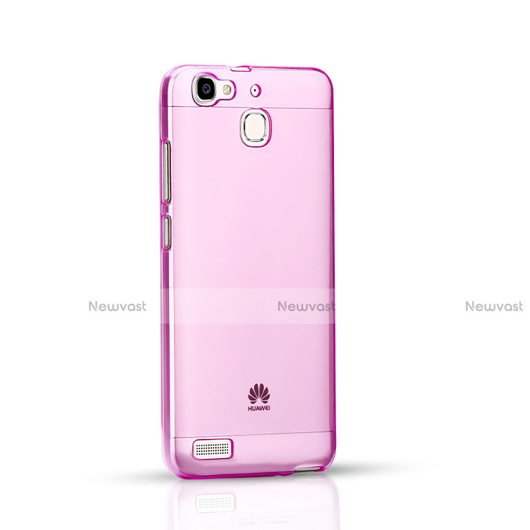 Ultra-thin Transparent Gel Soft Cover for Huawei G8 Mini Pink