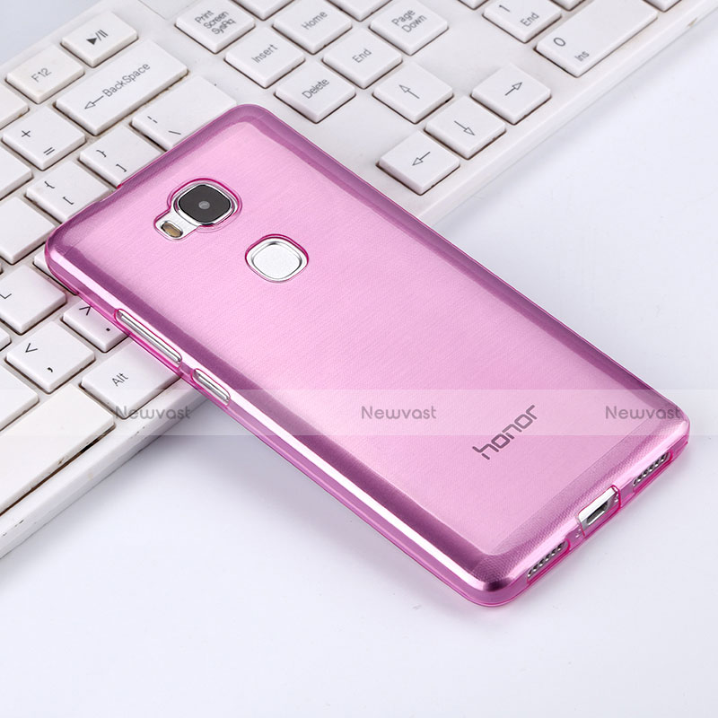 Ultra-thin Transparent Gel Soft Cover for Huawei GR5 Pink