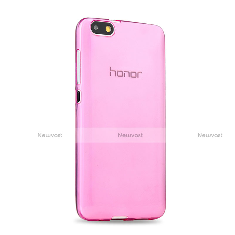 Ultra-thin Transparent Gel Soft Cover for Huawei Honor 4X Pink