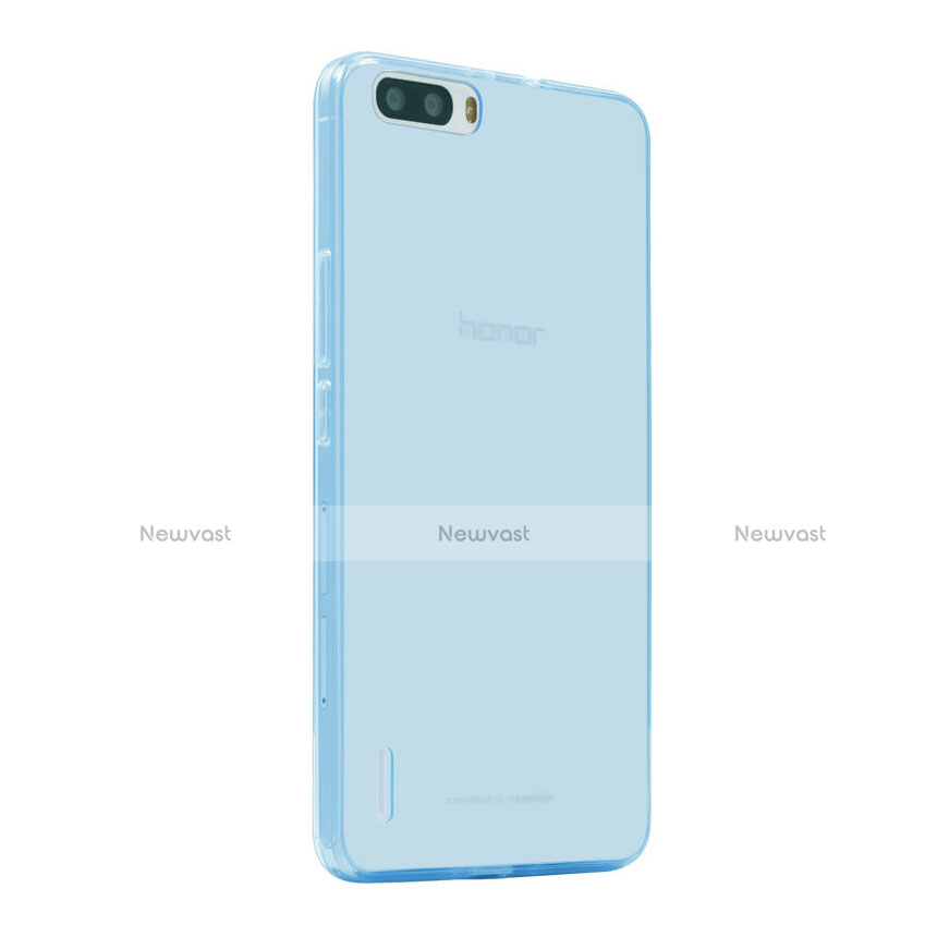 Ultra-thin Transparent Gel Soft Cover for Huawei Honor 6 Plus Blue