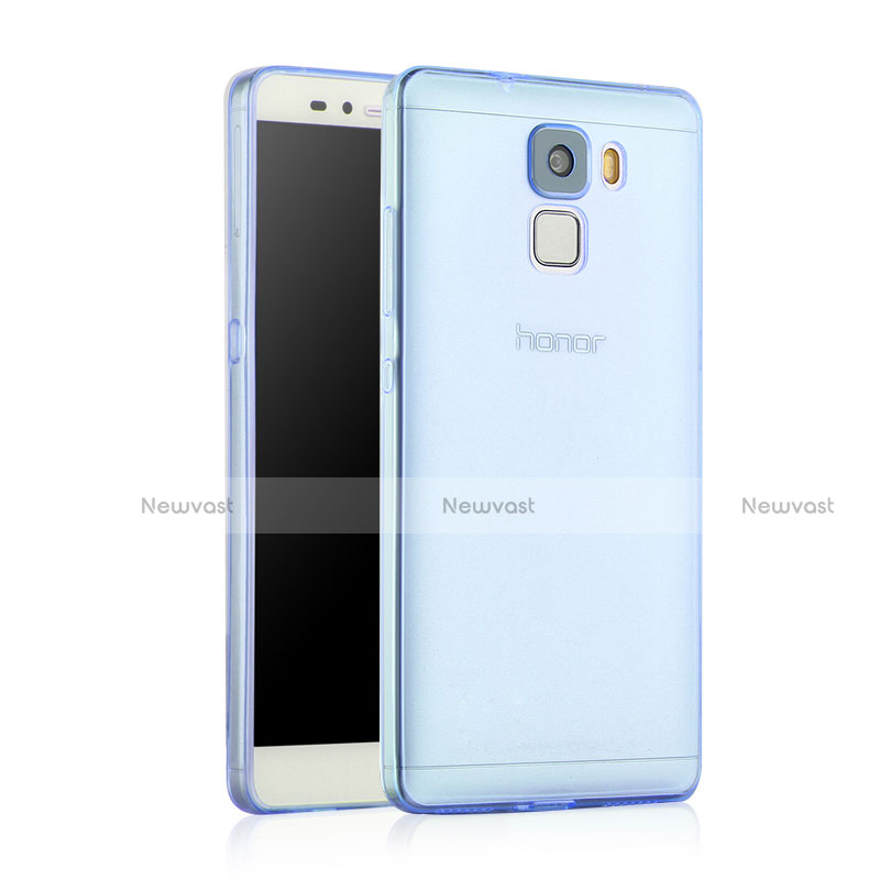 Ultra-thin Transparent Gel Soft Cover for Huawei Honor 7 Blue