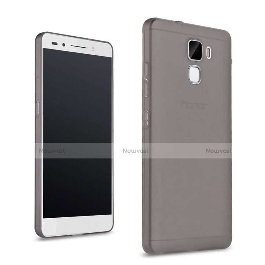 Ultra-thin Transparent Gel Soft Cover for Huawei Honor 7 Dual SIM Gray