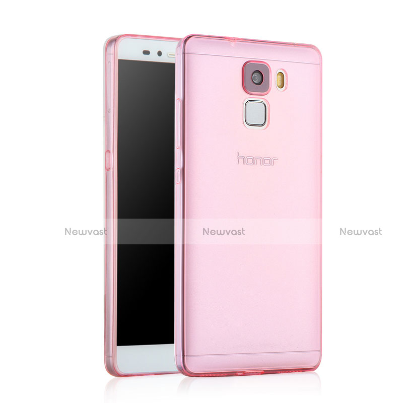 Ultra-thin Transparent Gel Soft Cover for Huawei Honor 7 Dual SIM Pink