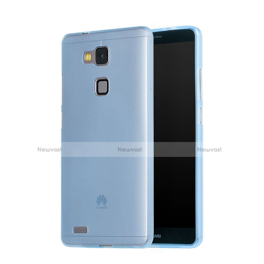 Ultra-thin Transparent Gel Soft Cover for Huawei Mate 7 Blue