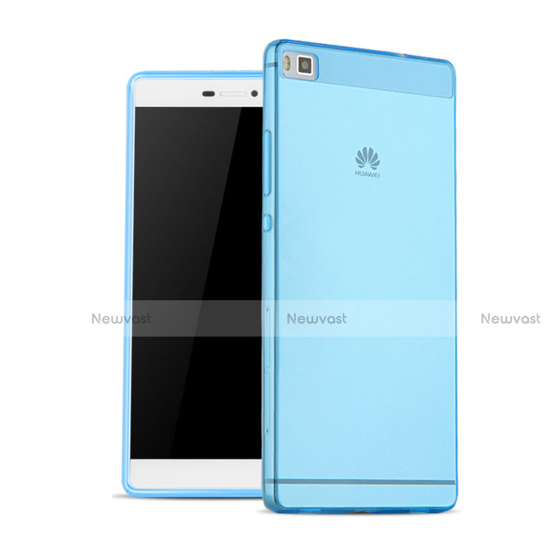 Ultra-thin Transparent Gel Soft Cover for Huawei P8 Blue