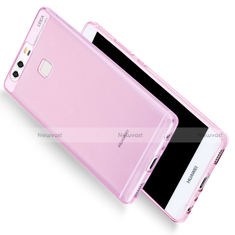 Ultra-thin Transparent Gel Soft Cover for Huawei P9 Pink