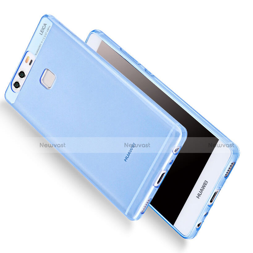 Ultra-thin Transparent Gel Soft Cover for Huawei P9 Plus Blue