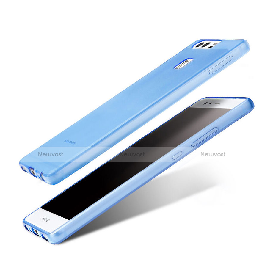 Ultra-thin Transparent Gel Soft Cover for Huawei P9 Plus Blue