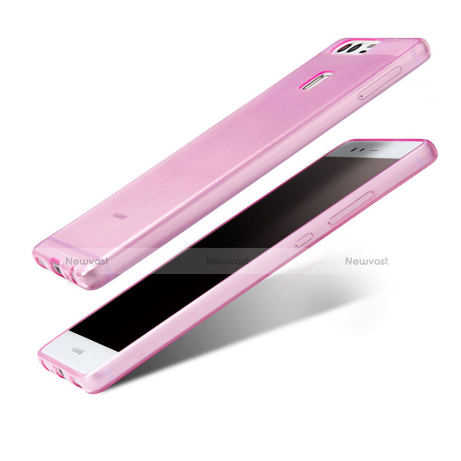 Ultra-thin Transparent Gel Soft Cover for Huawei P9 Plus Pink