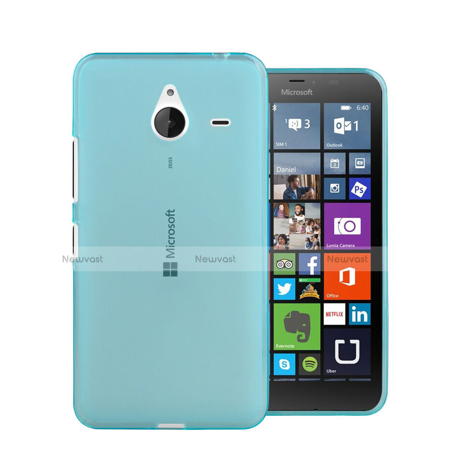 Ultra-thin Transparent Gel Soft Cover for Microsoft Lumia 640 XL Lte Blue