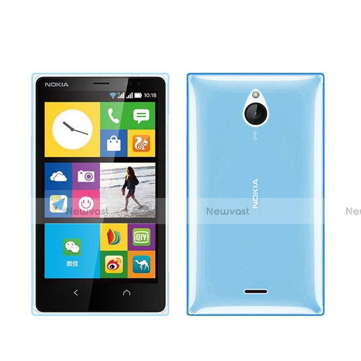 Ultra-thin Transparent Gel Soft Cover for Nokia X2 Dual Sim Blue