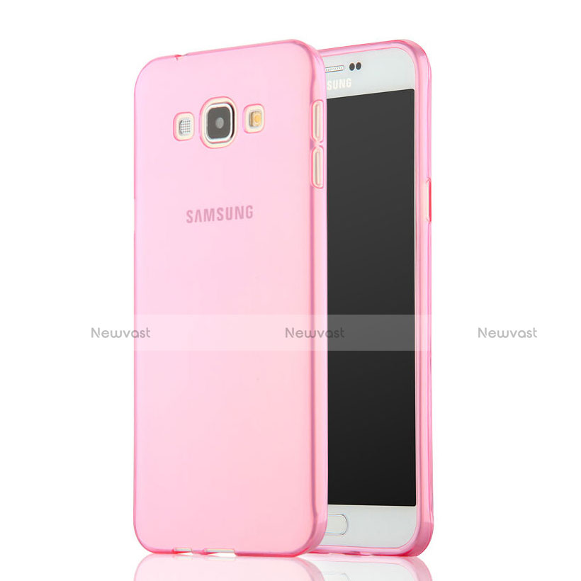 Ultra-thin Transparent Gel Soft Cover for Samsung Galaxy A7 Duos SM-A700F A700FD Pink