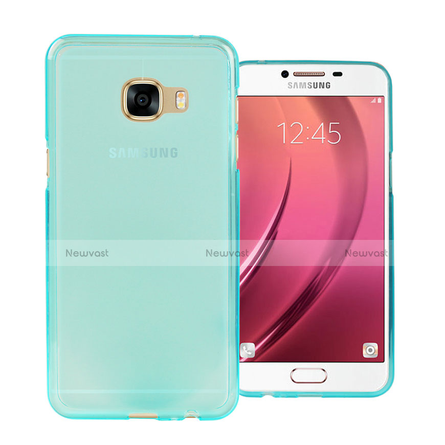 Ultra-thin Transparent Gel Soft Cover for Samsung Galaxy C5 SM-C5000 Blue