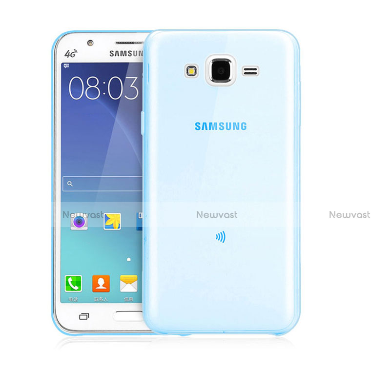 Ultra-thin Transparent Gel Soft Cover for Samsung Galaxy J3 Blue