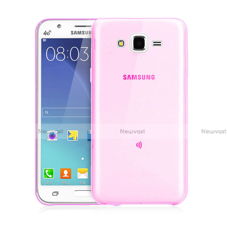 Ultra-thin Transparent Gel Soft Cover for Samsung Galaxy J3 Pink