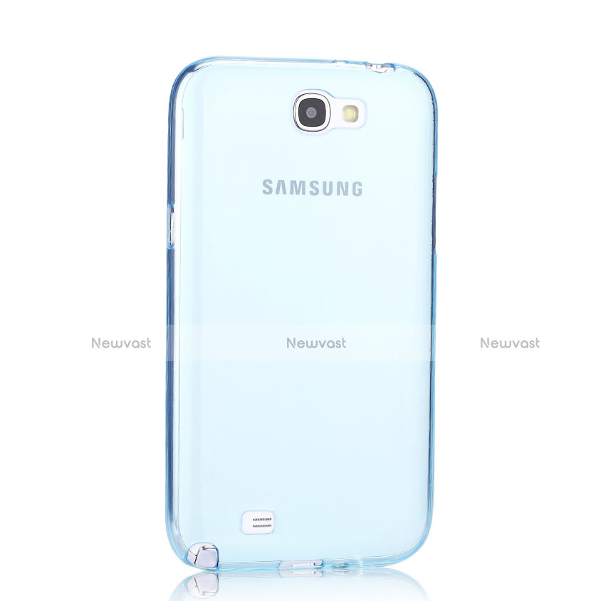 Ultra-thin Transparent Gel Soft Cover for Samsung Galaxy Note 2 N7100 N7105 Blue