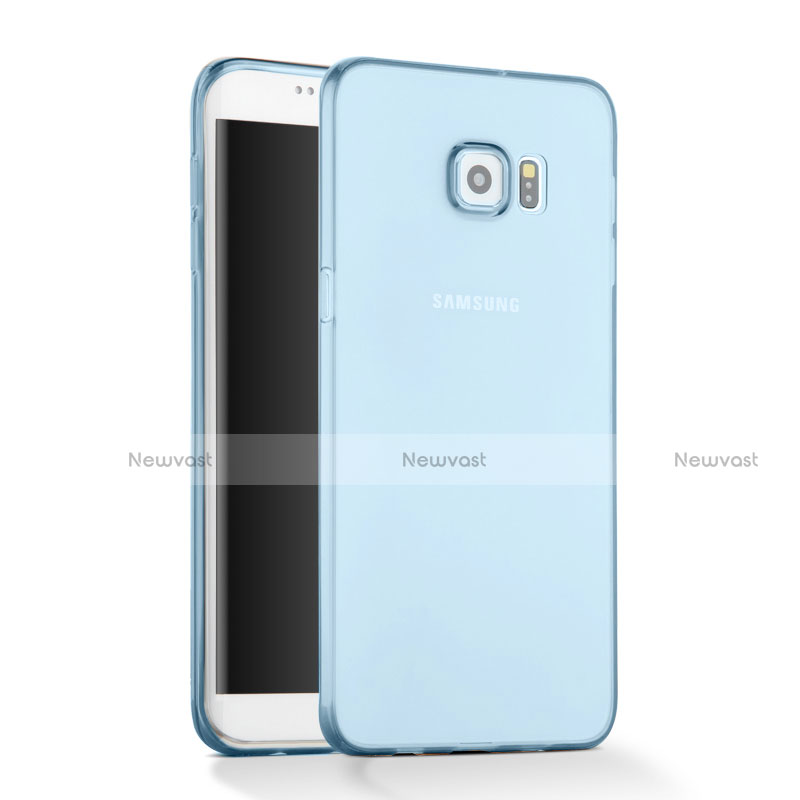 Ultra-thin Transparent Gel Soft Cover for Samsung Galaxy S6 Edge SM-G925 Blue