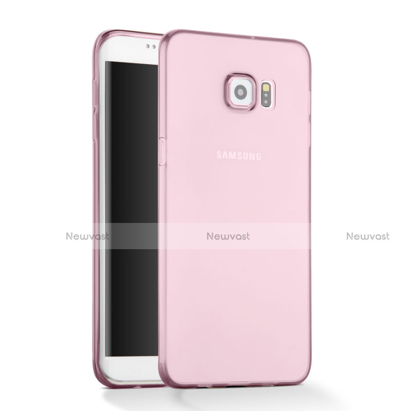 Ultra-thin Transparent Gel Soft Cover for Samsung Galaxy S6 Edge SM-G925 Pink