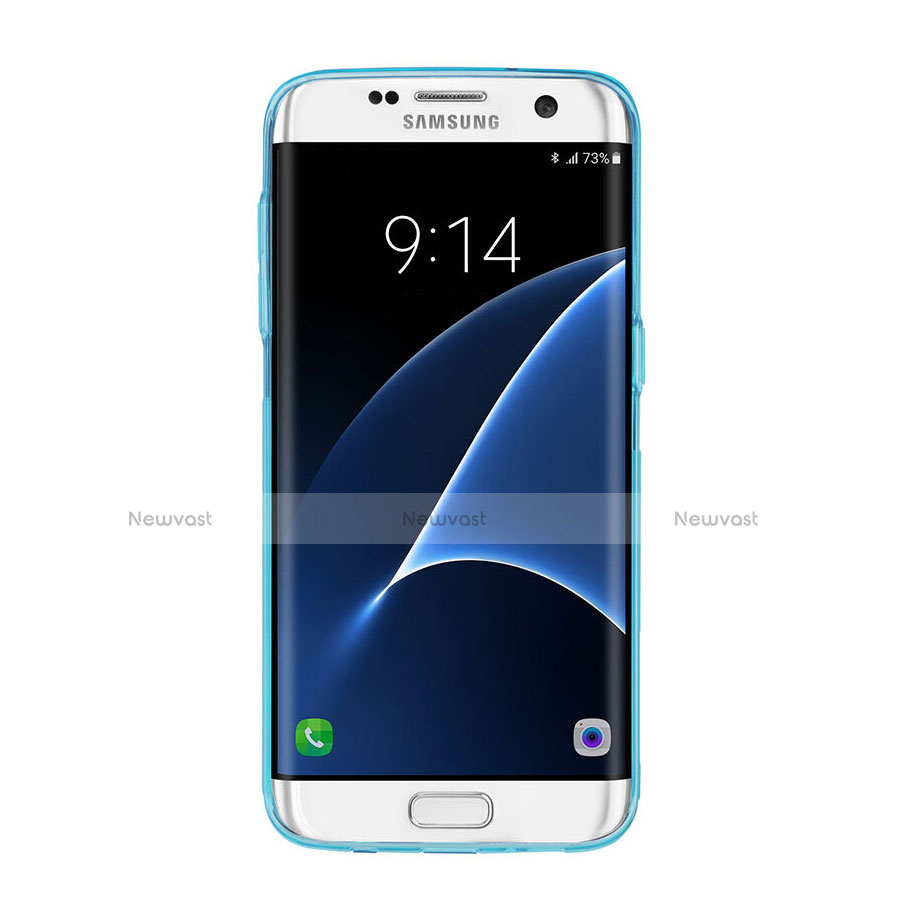 Ultra-thin Transparent Gel Soft Cover for Samsung Galaxy S7 Edge G935F Blue