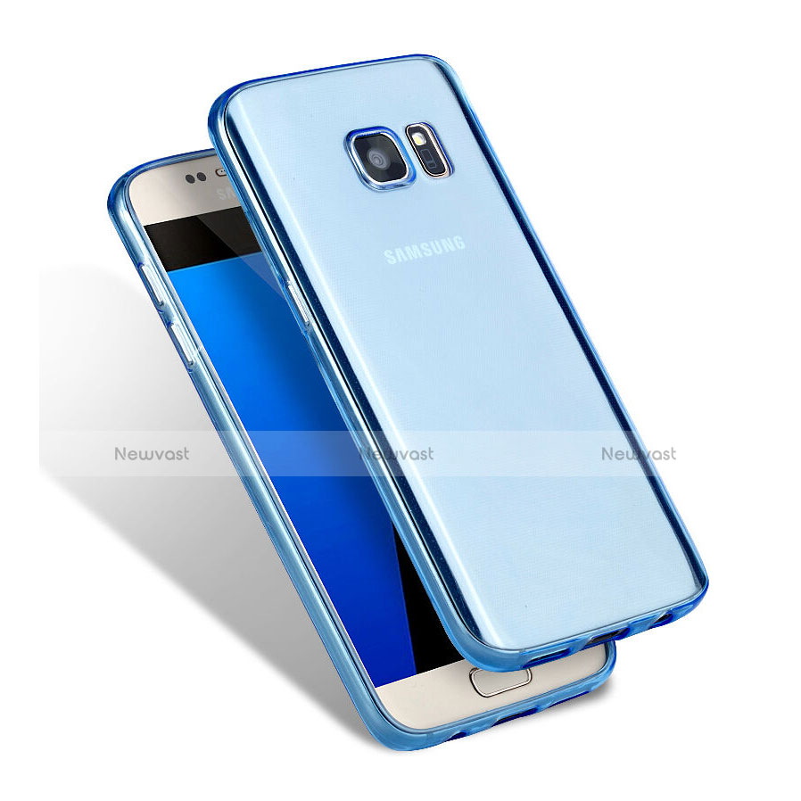 Ultra-thin Transparent Gel Soft Cover for Samsung Galaxy S7 G930F G930FD Blue