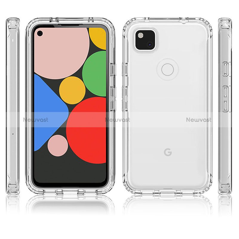 Ultra-thin Transparent Gel Soft Matte Finish Front and Back Case 360 Degrees Cover for Google Pixel 4a Clear