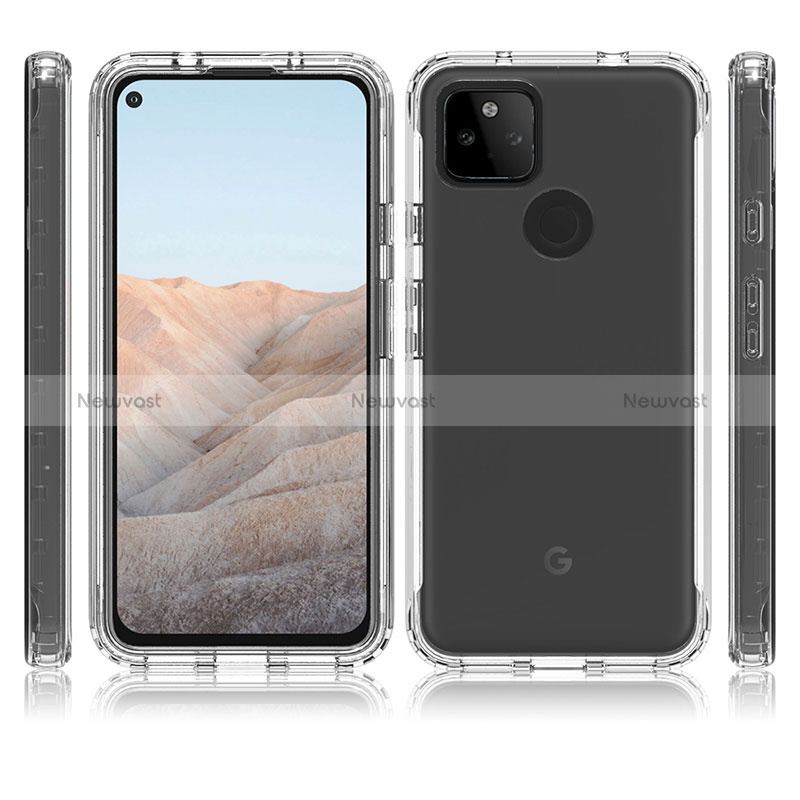 Ultra-thin Transparent Gel Soft Matte Finish Front and Back Case 360 Degrees Cover for Google Pixel 5a 5G Clear