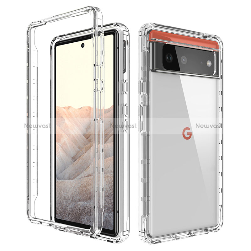 Ultra-thin Transparent Gel Soft Matte Finish Front and Back Case 360 Degrees Cover for Google Pixel 6 5G Clear