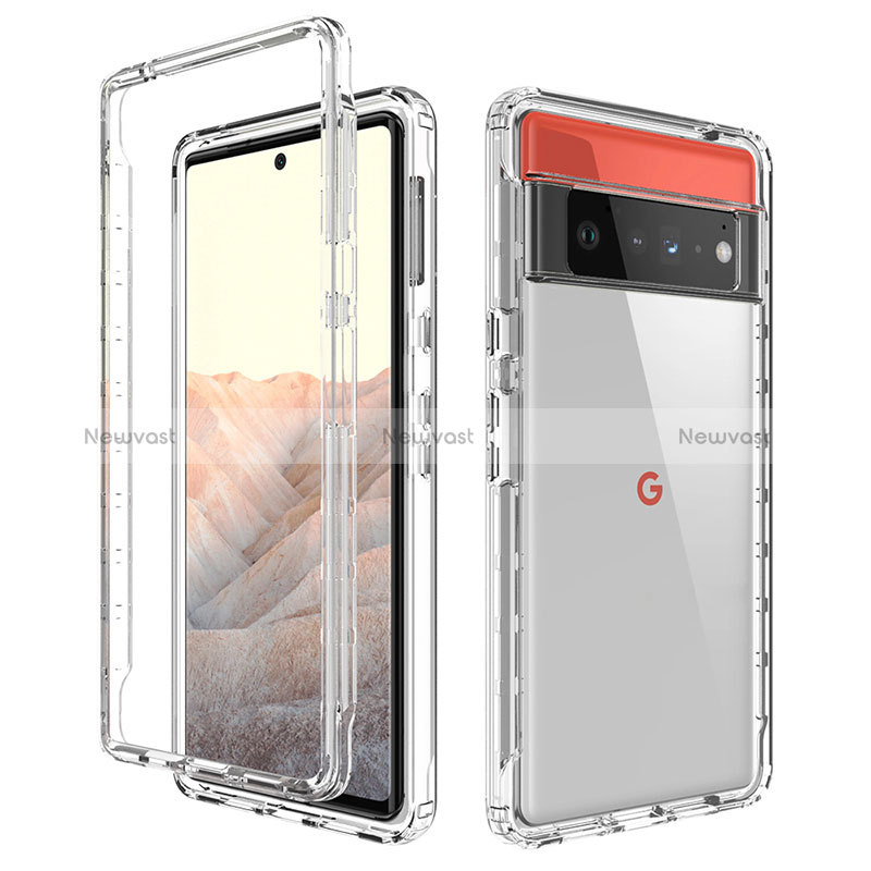 Ultra-thin Transparent Gel Soft Matte Finish Front and Back Case 360 Degrees Cover for Google Pixel 6 Pro 5G Clear