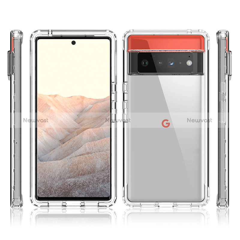 Ultra-thin Transparent Gel Soft Matte Finish Front and Back Case 360 Degrees Cover for Google Pixel 6 Pro 5G Clear