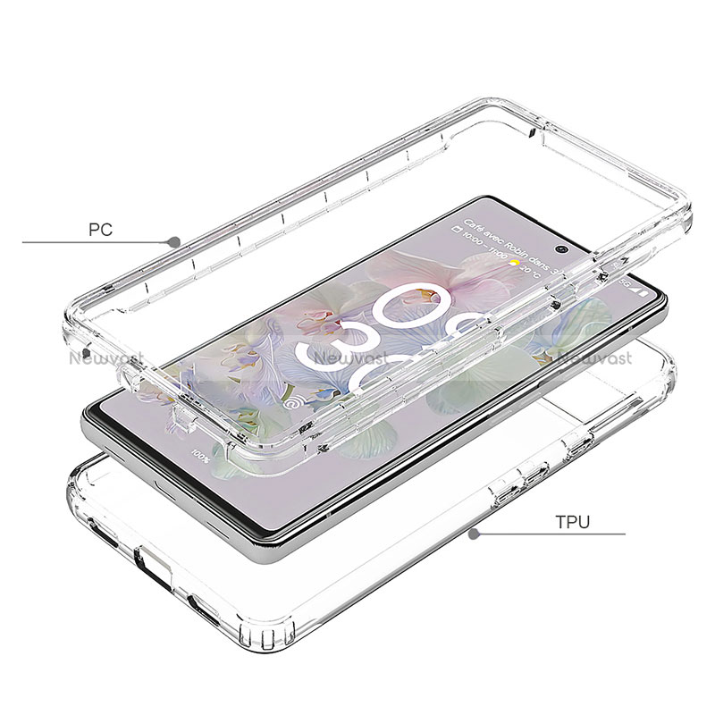 Ultra-thin Transparent Gel Soft Matte Finish Front and Back Case 360 Degrees Cover for Google Pixel 6a 5G Clear