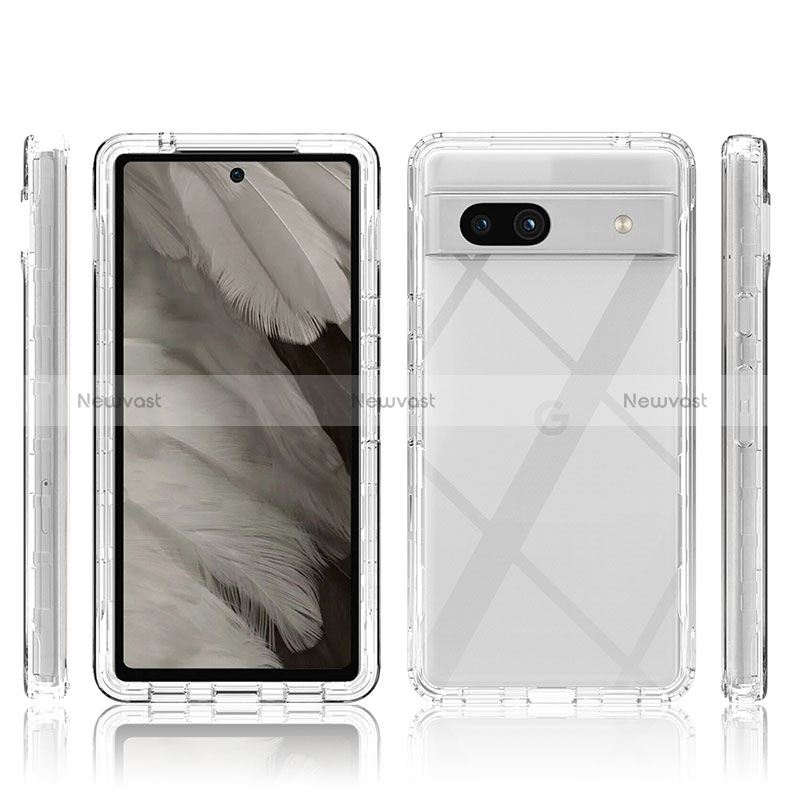 Ultra-thin Transparent Gel Soft Matte Finish Front and Back Case 360 Degrees Cover for Google Pixel 7a 5G Clear