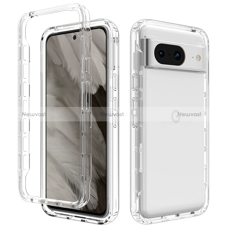 Ultra-thin Transparent Gel Soft Matte Finish Front and Back Case 360 Degrees Cover for Google Pixel 8 5G Clear